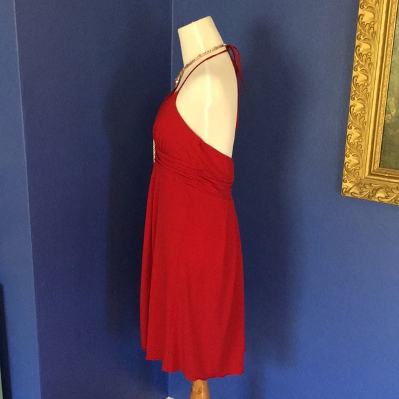 Ruby red cocktail party dress rhinestone jewels Y2K homecoming dance NWT 💃🏻 - Picture 5 of 16